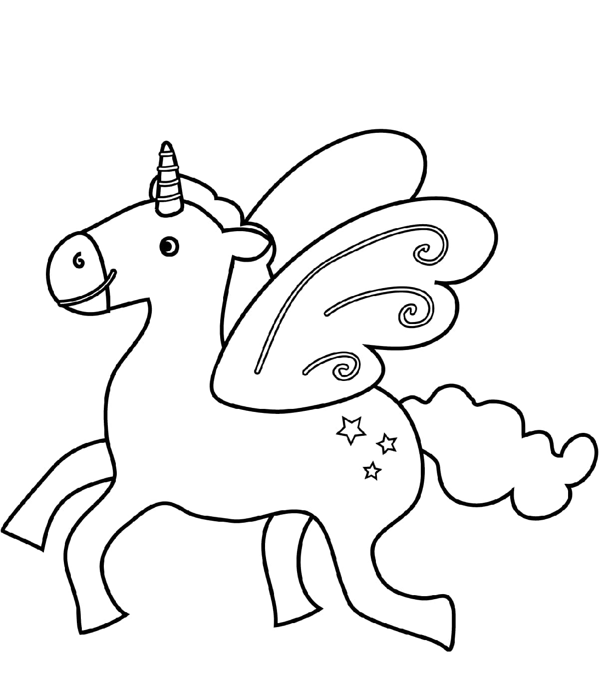 butterfly winged unicorn coloring page free printable coloring pages for kids
