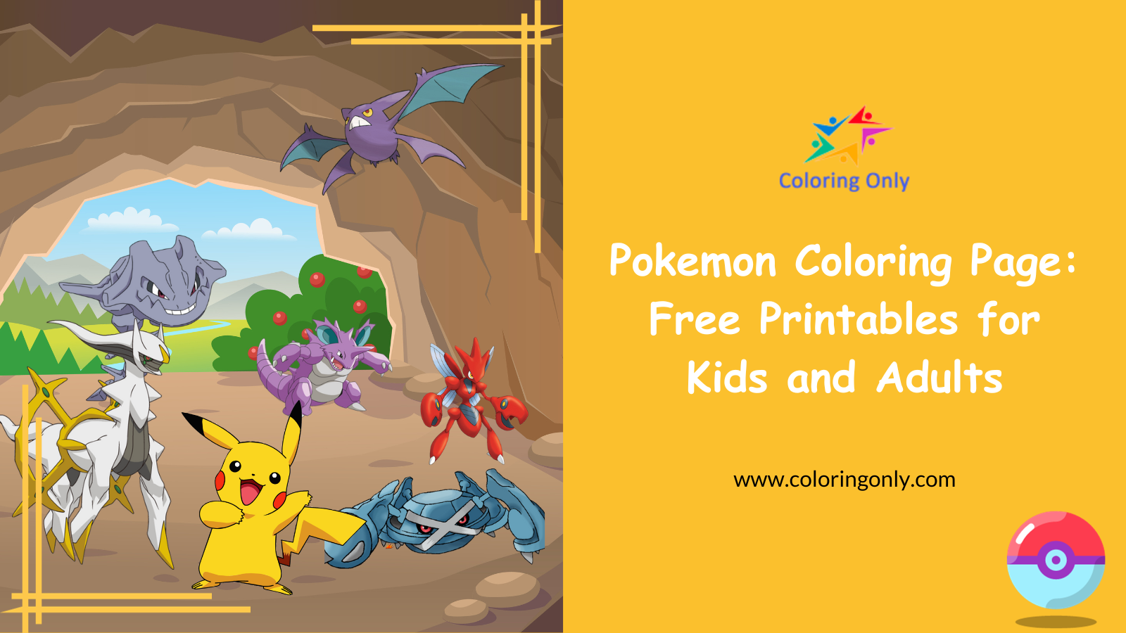 Pokemon Coloring Page: Free Printables for Kids and Adults Coloring ...