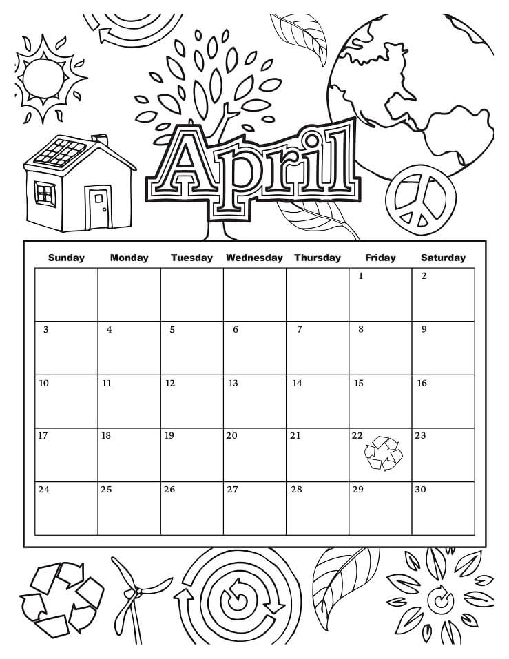 Hello April Coloring Page Free Printable Coloring Pages for Kids