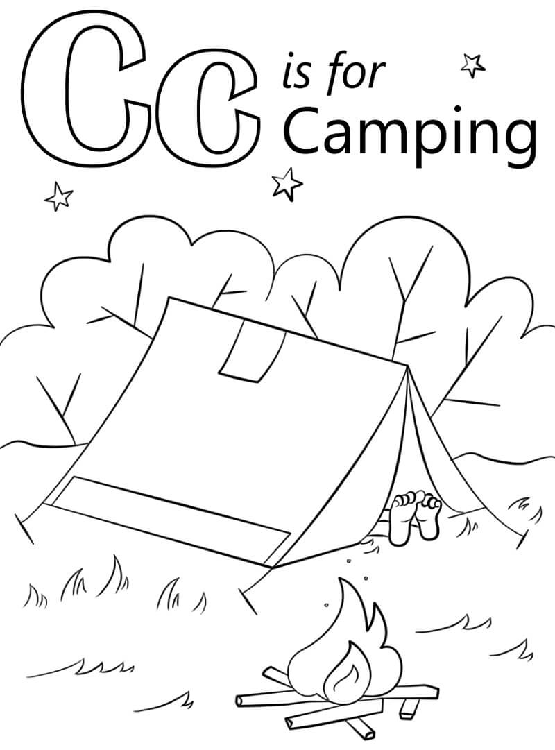 Camping Letter C Coloring Page Free Printable Coloring Pages For Kids