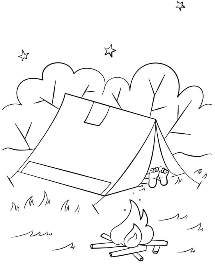 camping color pages