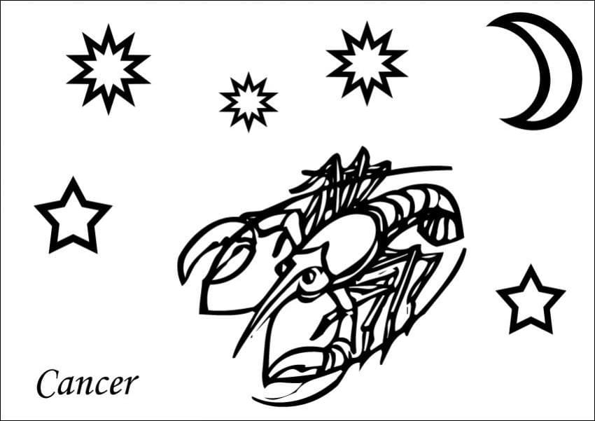 Cancer Zodiac to Color
