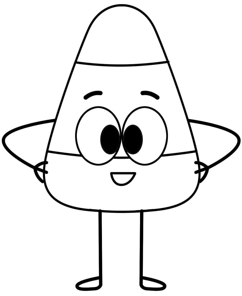 Candy Corn Cartoon Coloring Page - Free Printable Coloring Pages for Kids