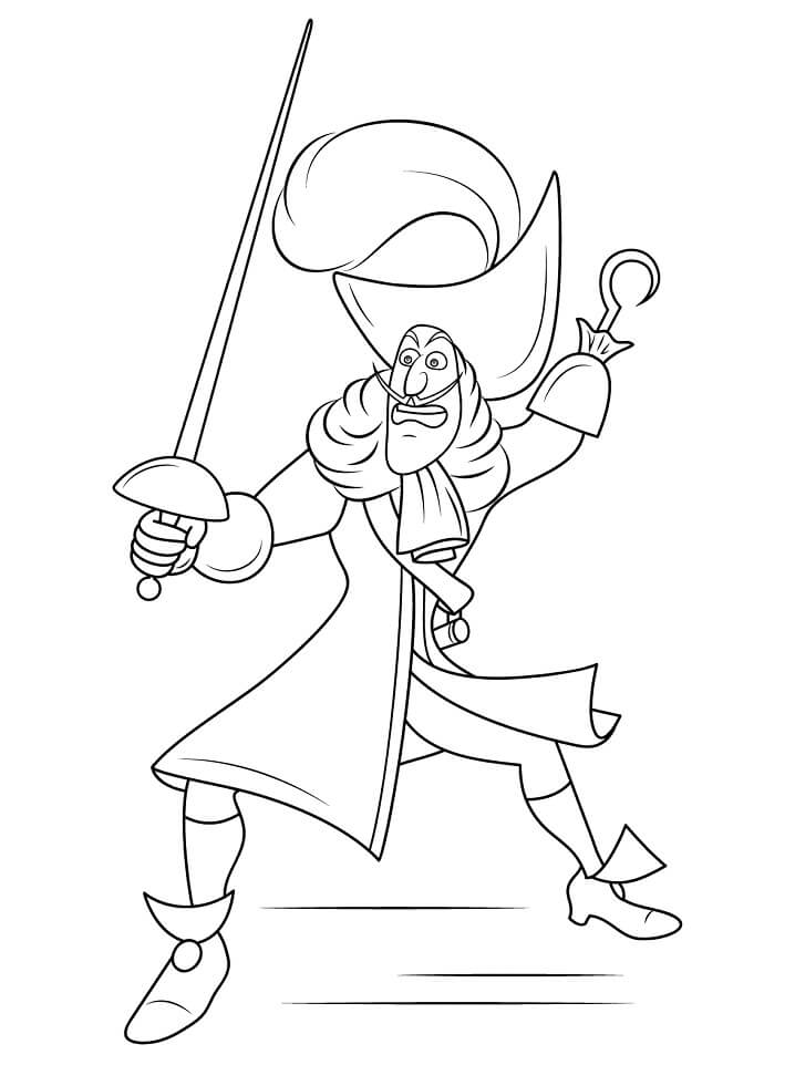 Captain Hook Disney Villain Coloring Page Free Printable Coloring Pages For Kids