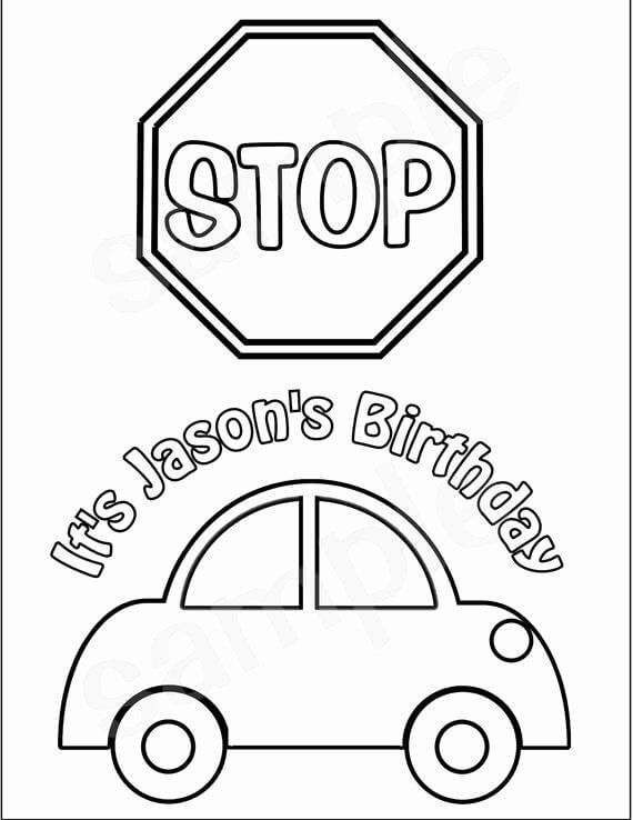 Stop Sign Outline Coloring Pages