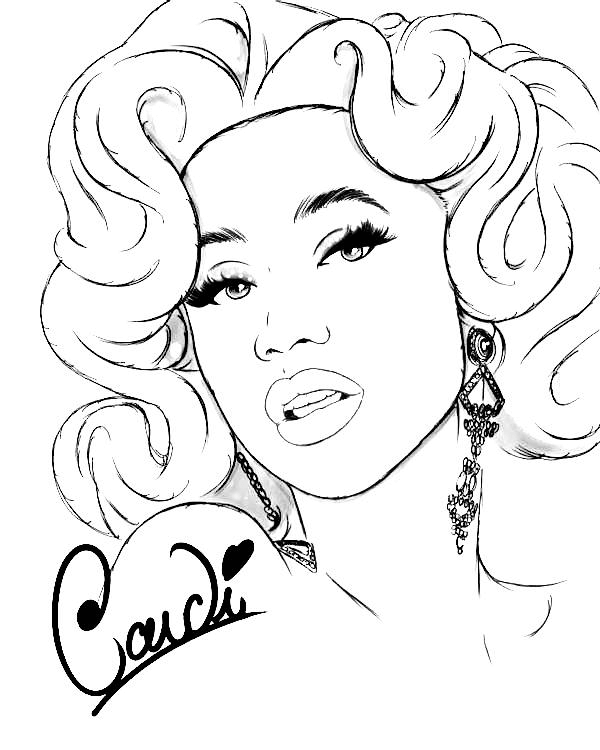 Cardi B Smiling Coloring Page Free Printable Coloring Pages For Kids