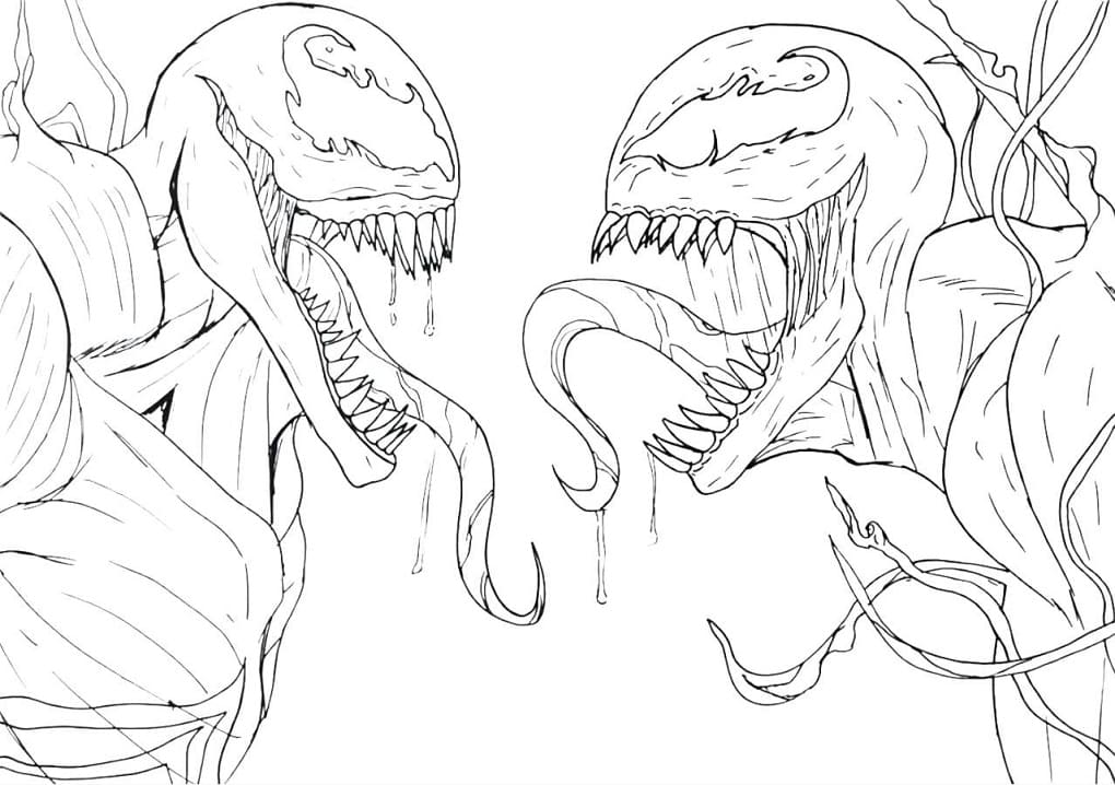 Carnage vs Venom Coloring Page Free Printable Coloring Pages for Kids
