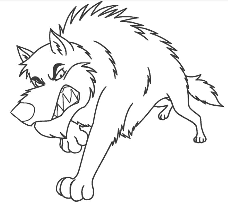 Cartoon Angry Wolf