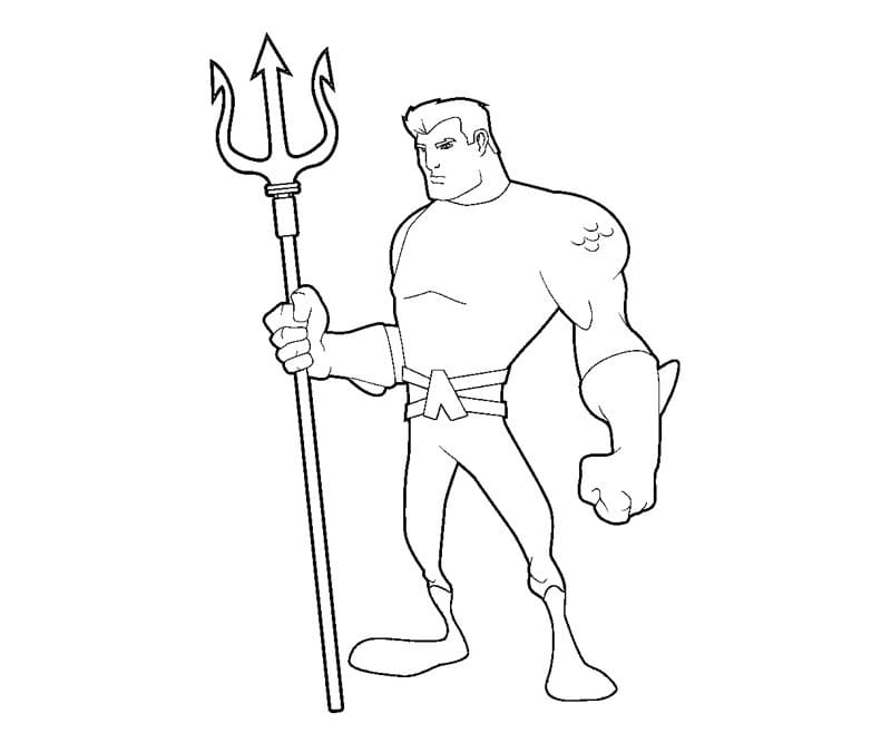 Cartoon Aquaman Coloring Page - Free Printable Coloring Pages for Kids