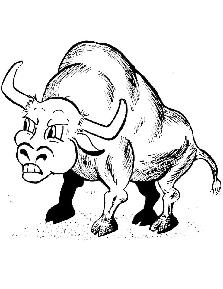 Bull 7 Coloring Page - Free Printable Coloring Pages for Kids