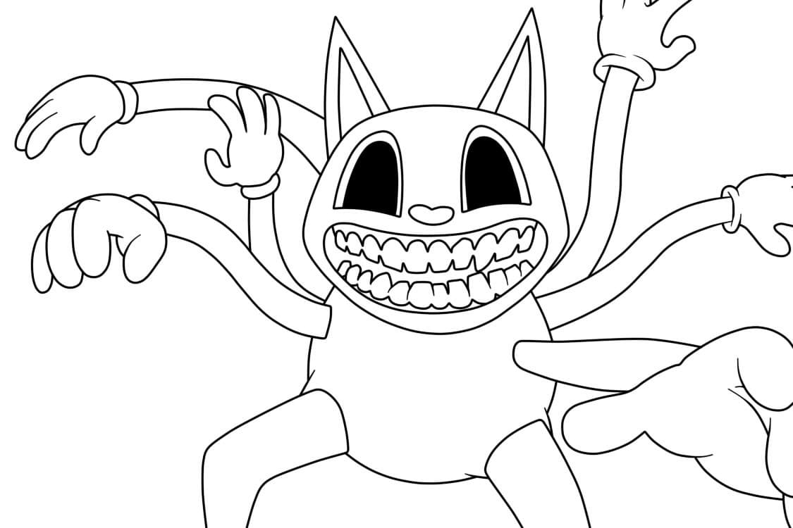 cartoon cat drawing scary easy