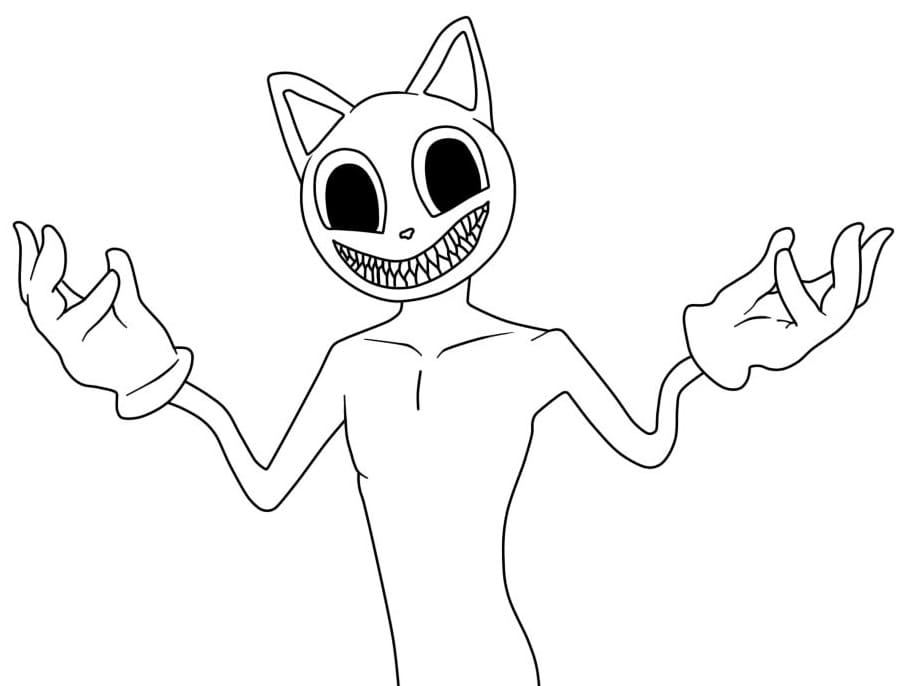 Cartoon Cat is Smiling Coloring Page - Free Printable Coloring Pages for  Kids