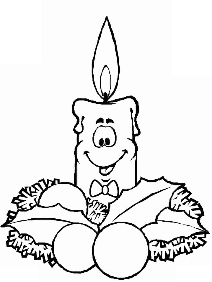 Cartoon Christmas Candles Coloring Page - Free Printable Coloring Pages for  Kids