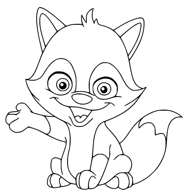 Cartoon Cute Fox Coloring Page - Free Printable Coloring Pages for Kids