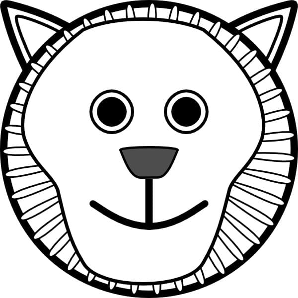 Cartoon Lion Face Coloring Page - Free Printable Coloring Pages for Kids