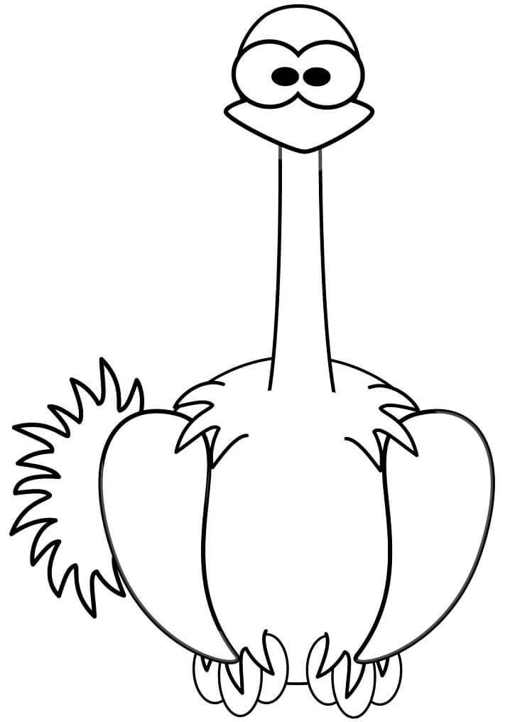 Cartoon Ostrich Coloring Page - Free Printable Coloring Pages for Kids