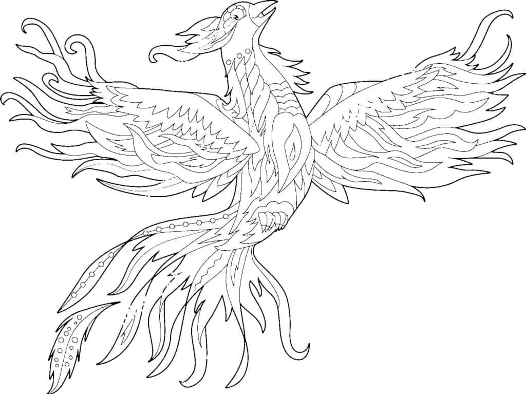 Cartoon Phoenix Coloring Page - Free Printable Coloring Pages for Kids