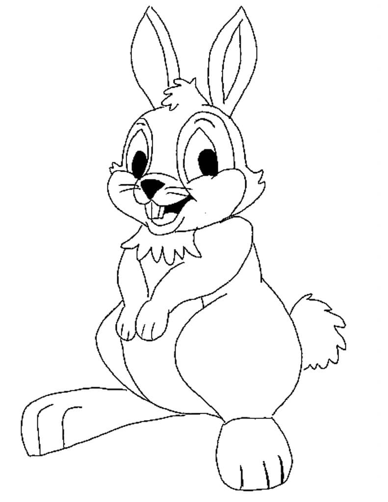 Cartoon Rabbit Smiling Coloring Page - Free Printable Coloring Pages for  Kids