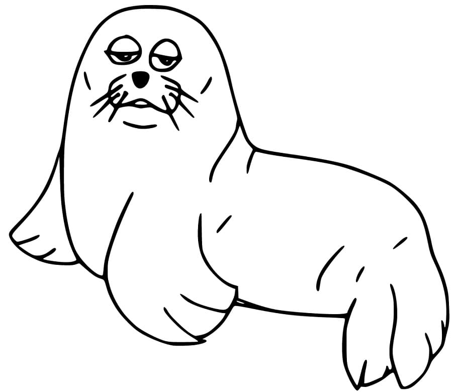 Cartoon Sea Lion Coloring Page - Free Printable Coloring Pages for Kids