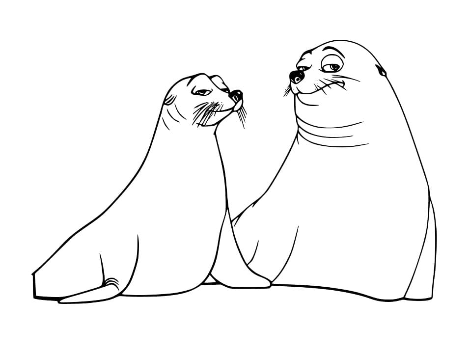 Cartoon Sea Lions