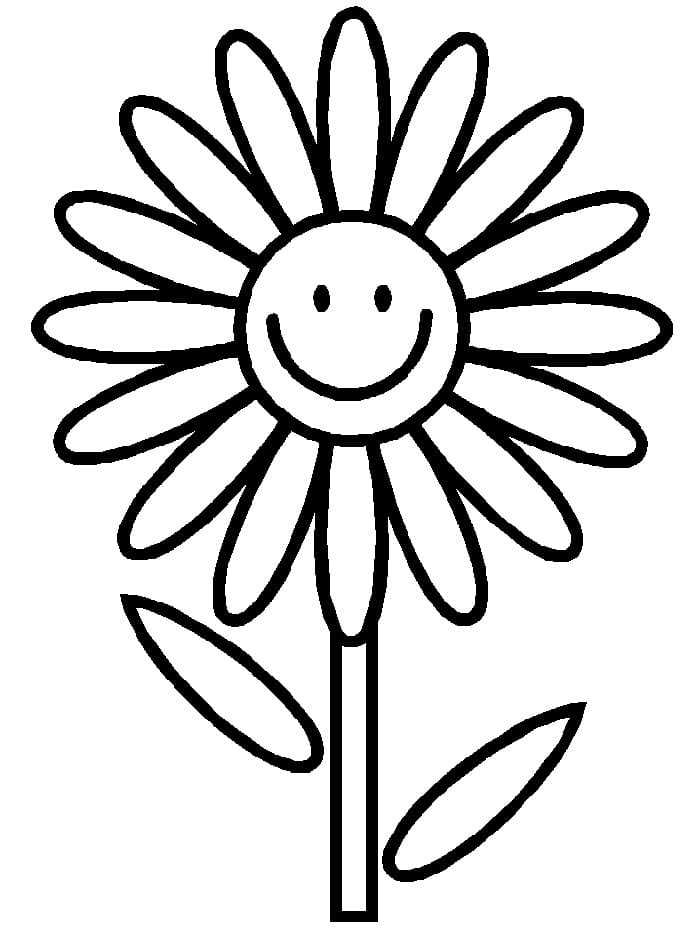 Simple Flower to Color Coloring Page - Free Printable Coloring Pages for  Kids