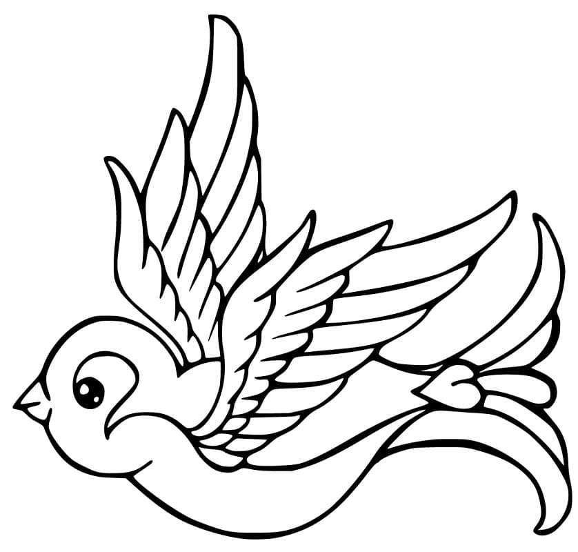 Cartoon Sparrow Coloring Page - Free Printable Coloring Pages for Kids