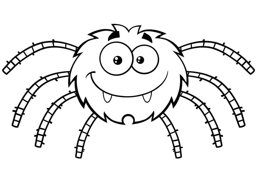 Cartoon Spider Coloring Page - Free Printable Coloring Pages for Kids