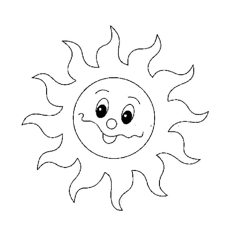 Cartoon Sun Coloring Page - Free Printable Coloring Pages for Kids