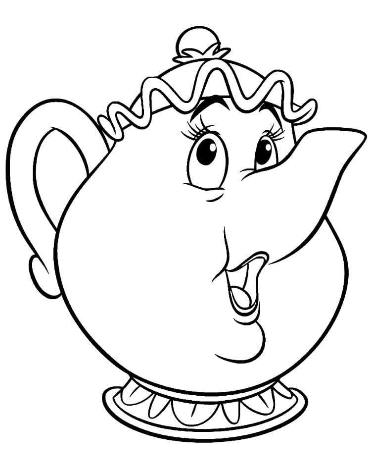 Cartoon Teapot Coloring Page - Free Printable Coloring Pages for Kids