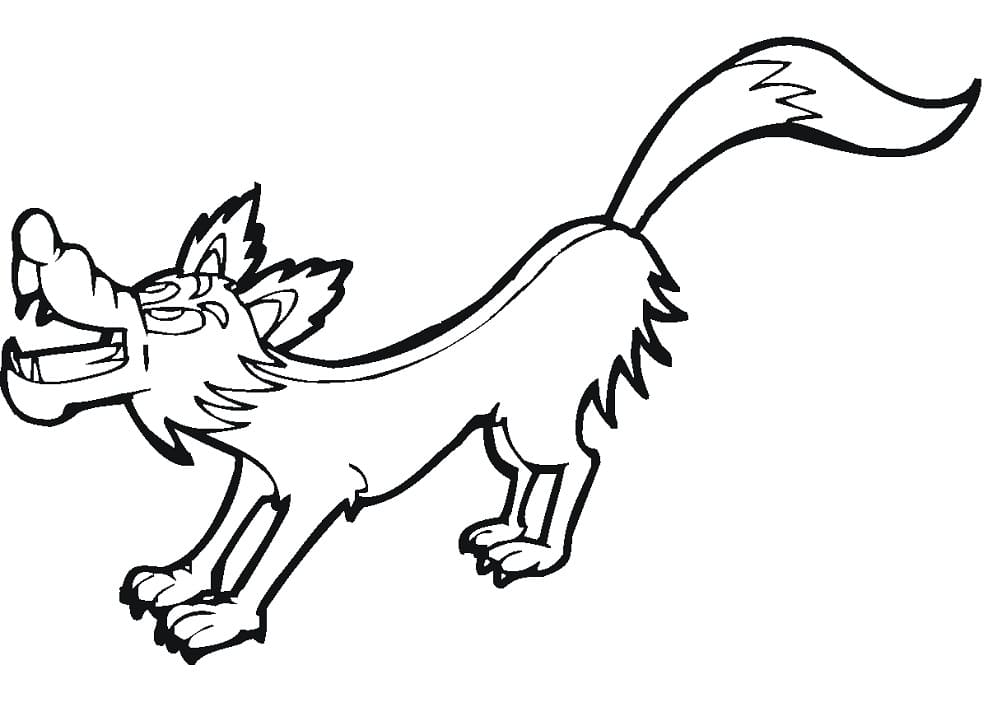 Cartoon Wolf Coloring Page - Free Printable Coloring Pages for Kids