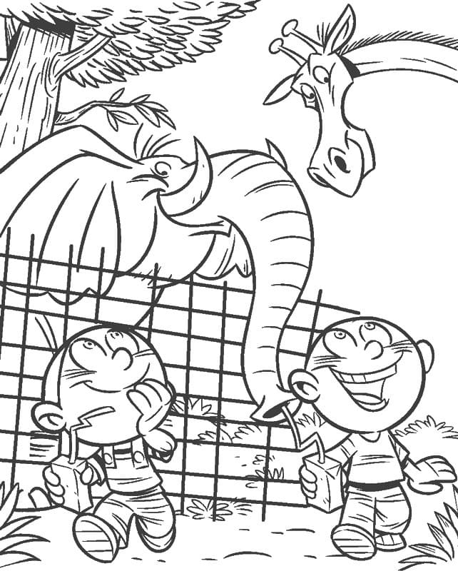 Cartoon Zoo Coloring Page - Free Printable Coloring Pages for Kids