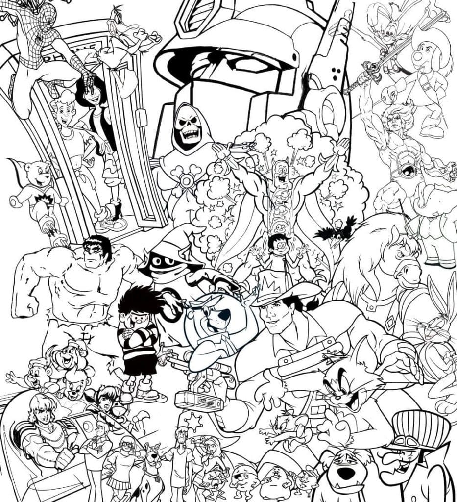 Cartoon Characters Coloring Pages