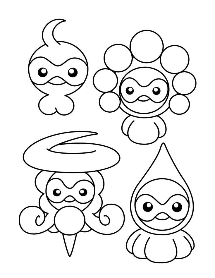 castform coloring pages for kids pokemon