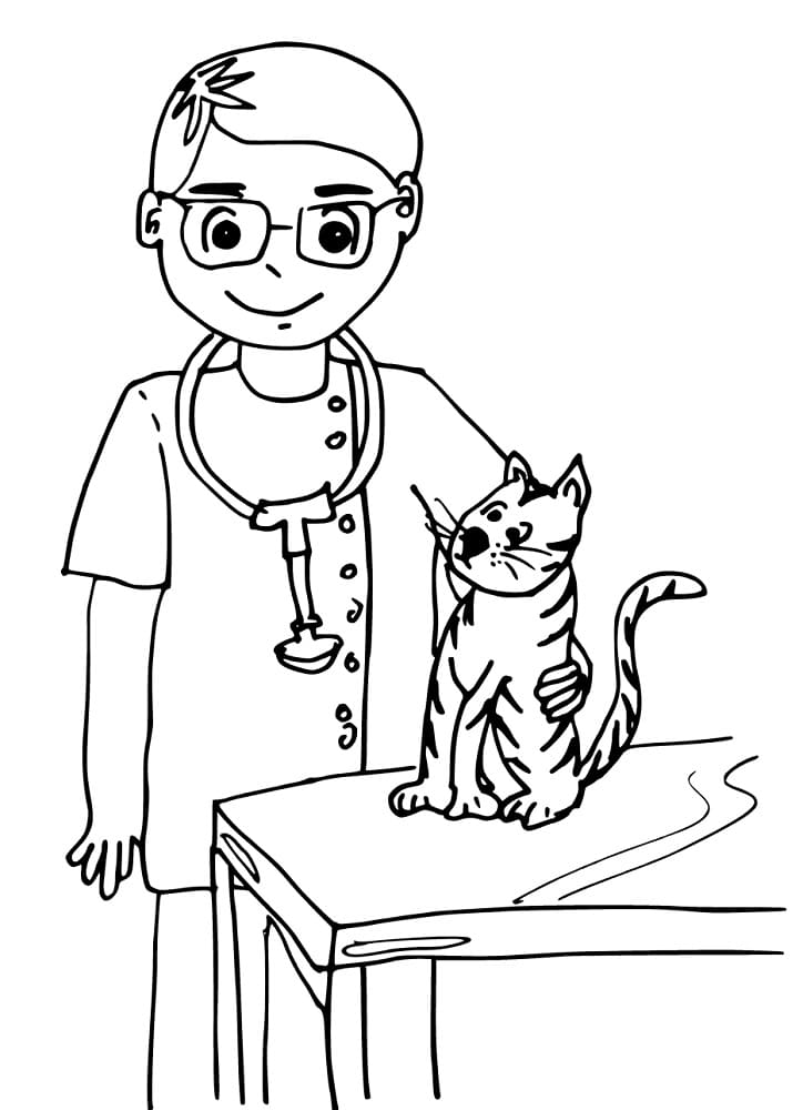 Veterinarian Coloring Page Veterinarian Coloring Page
