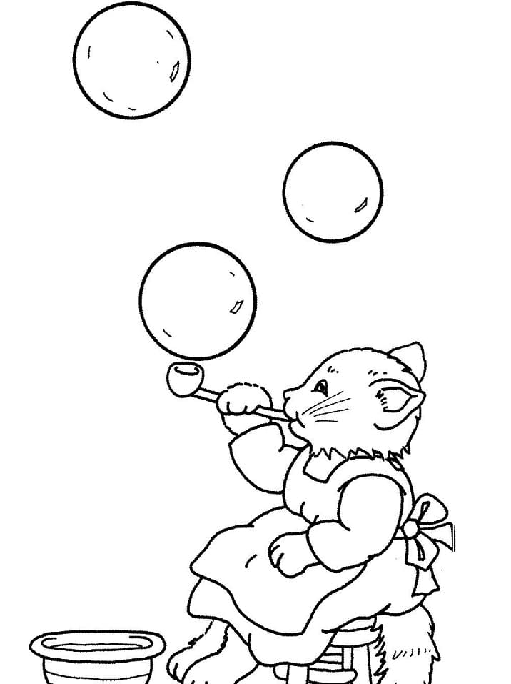 Cat and Bubbles