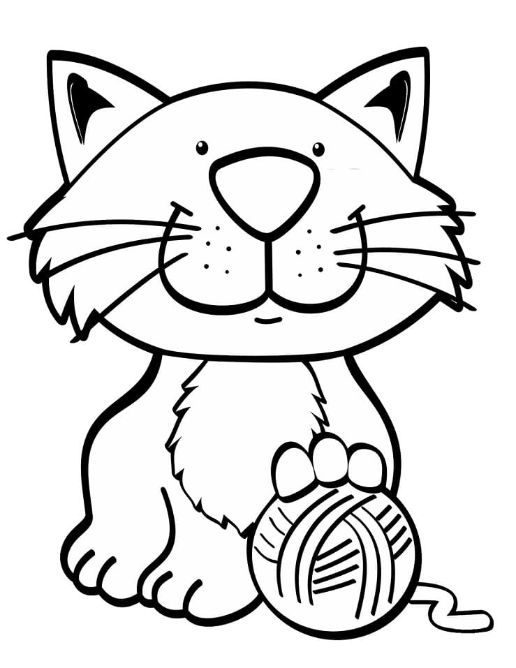 Cat and Yarn Ball