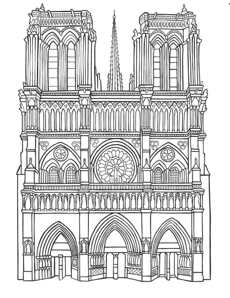 Cathedrale Notre Dame Coloring Page - Free Printable Coloring Pages for
