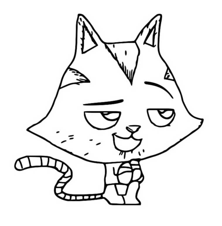 Catrat from Gabby's Dollhouse Coloring Page - Free Printable Coloring