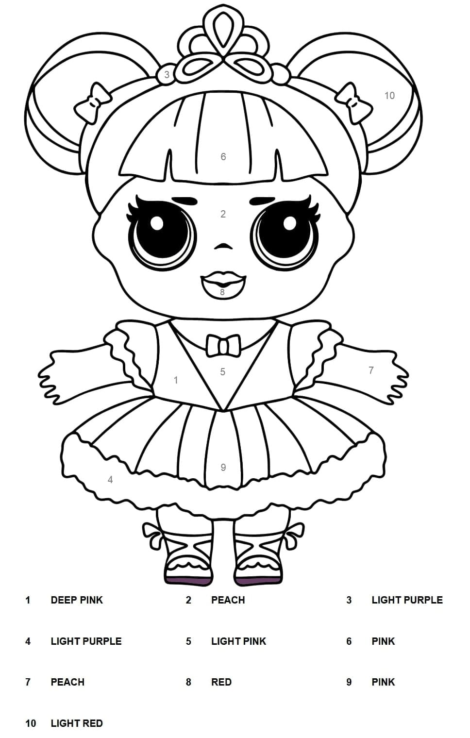 Center Stage Lol Surprise Color By Number Coloring Page - Free Printable  Coloring Pages For Kids