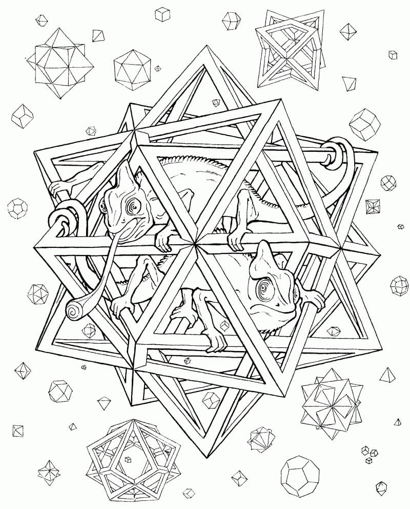 chameleon psychedelic coloring page free printable coloring pages for kids