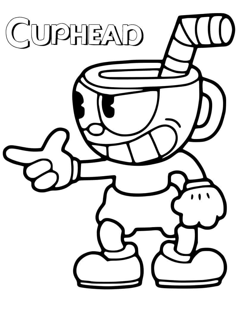 Free printable Character Cuphead coloring page. 