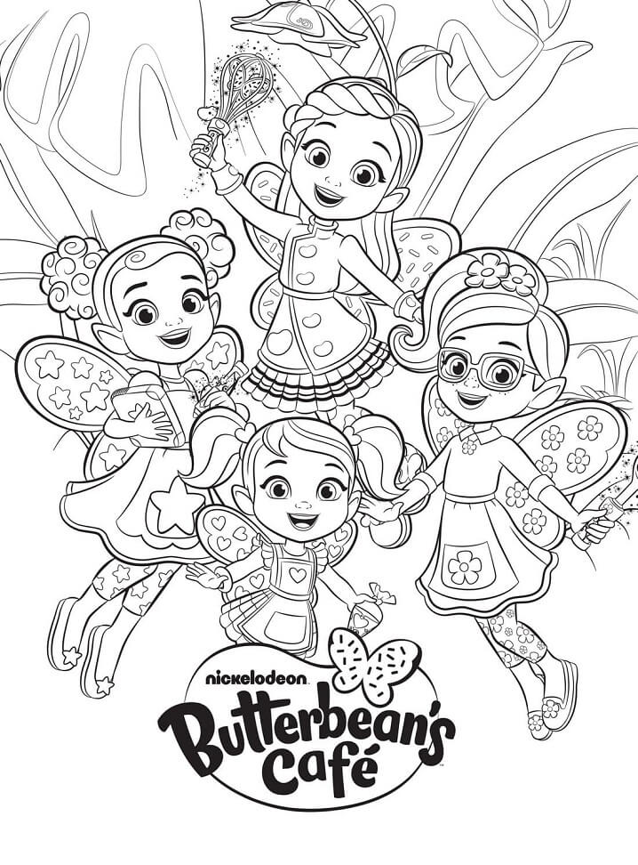 Characters From Butterbean S Cafe 3 Coloring Page Free Printable Coloring Pages For Kids