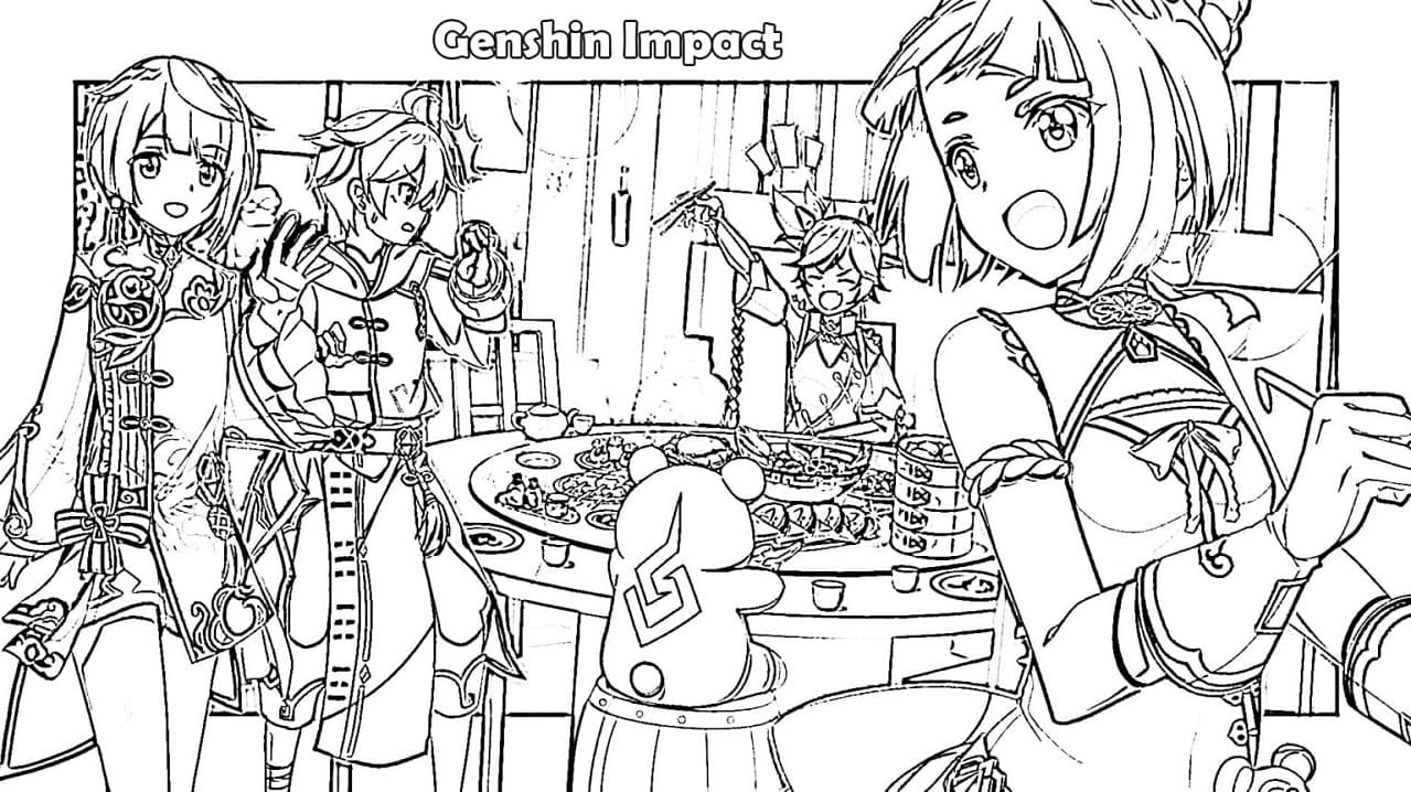 Genshin Impact Coloring Pages - Free Printable Coloring Pages for Kids