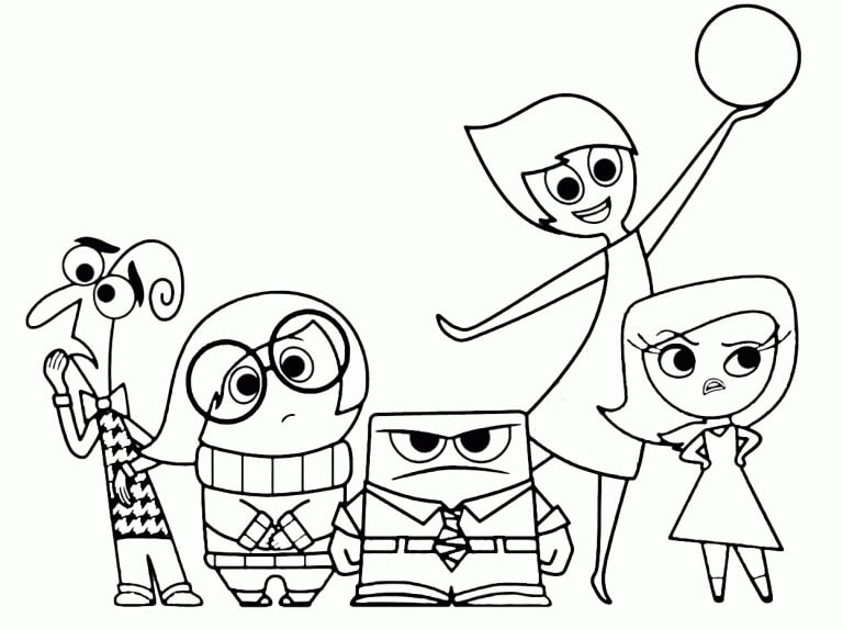 Characters From Inside Out 1 Coloring Page Free Printable Coloring