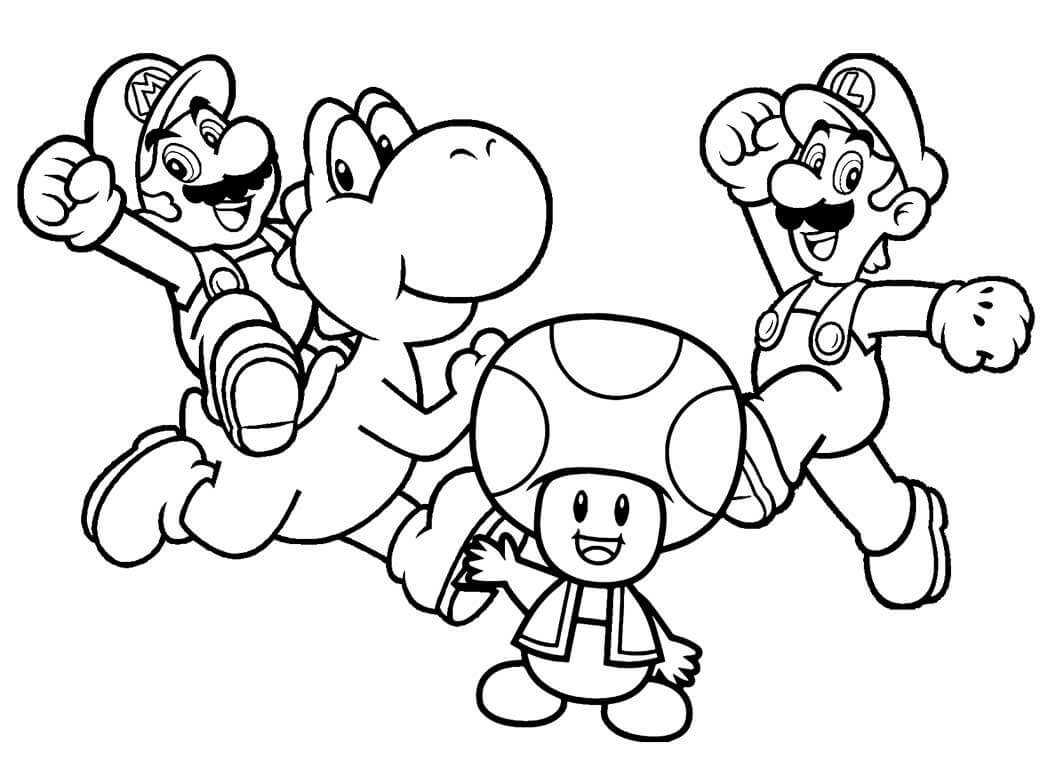 characters from mario coloring page free printable coloring pages for kids