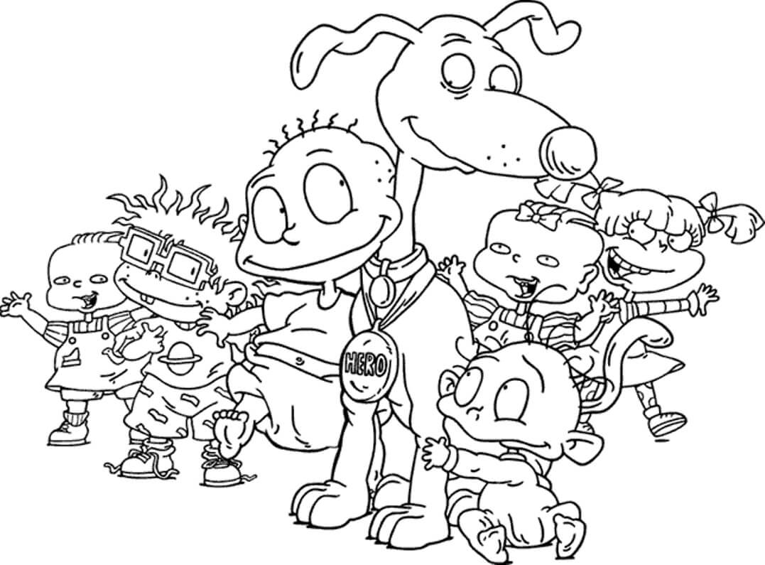 Characters from Rugrats 1 Coloring Page - Free Printable Coloring Pages
