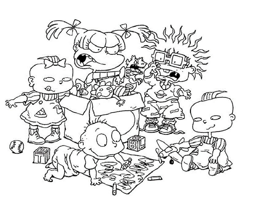 Characters from Rugrats Coloring Page - Free Printable Coloring Pages for  Kids