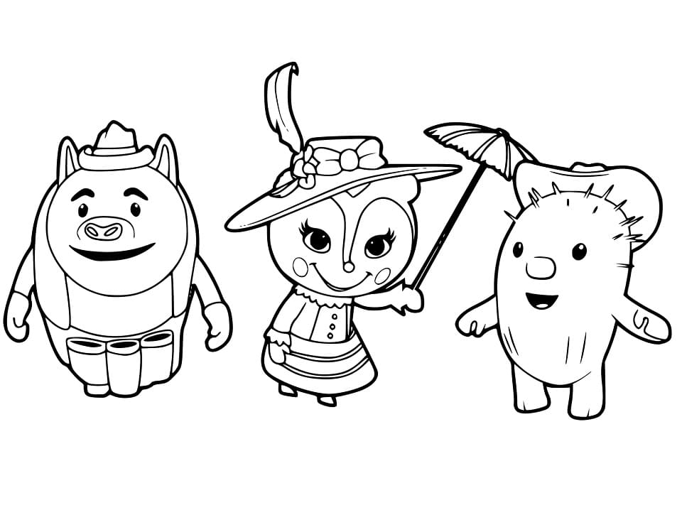 Characters from Sheriff Callie 1 Coloring Page - Free Printable