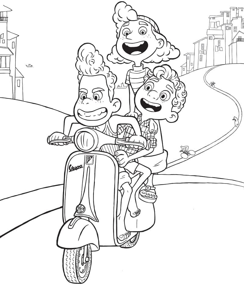 Characters in Luca Coloring Page Free Printable Coloring Pages for Kids