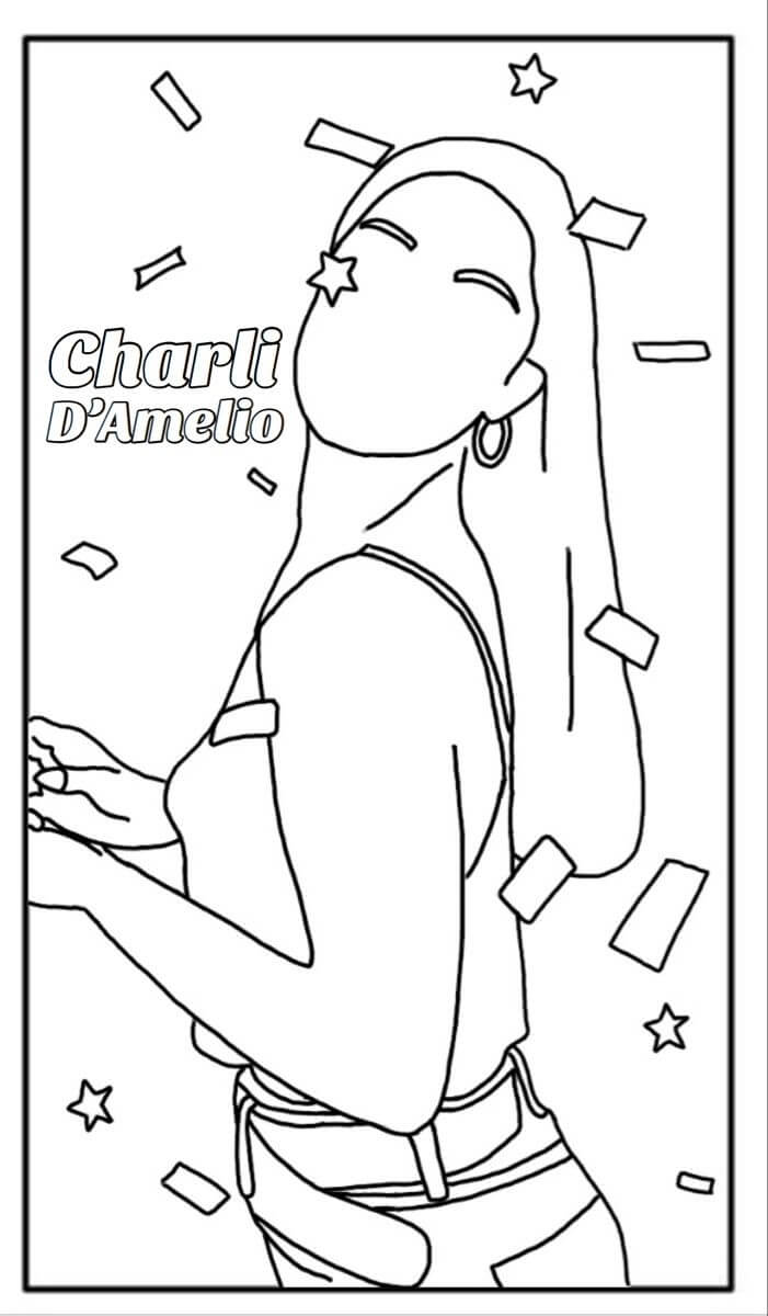 Charli Damelio TikTok Coloring Page - Free Printable Coloring Pages for